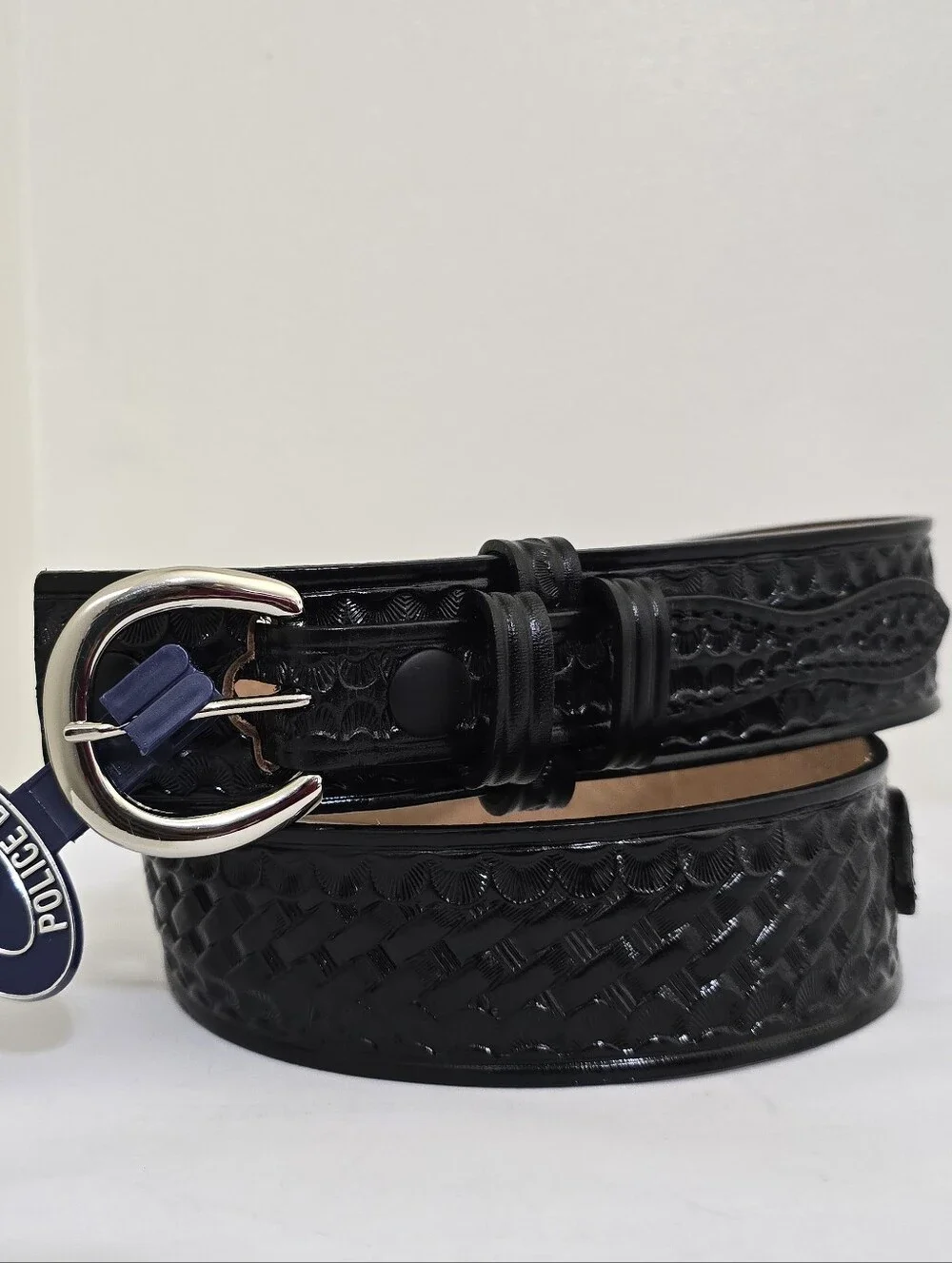 new DUTYMAN size 32 Full Grain Leather Basketweave Service Belt Law Security